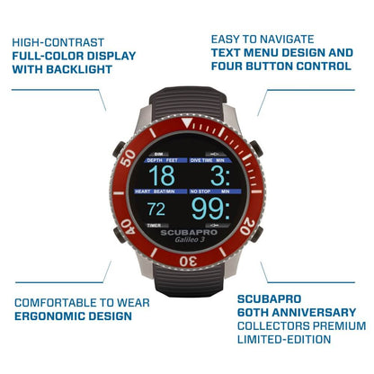 Scubapro Galileo 3 60th Anniversary Dive Computer - Scubapro Galileo 3 60th Anniversary (w/o transmitter) - 2