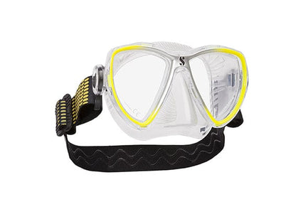 Scubapro Synergy Mini Mask w/ Comfort Strap Mask - Yellow/Silver-Clear Skirt - 3