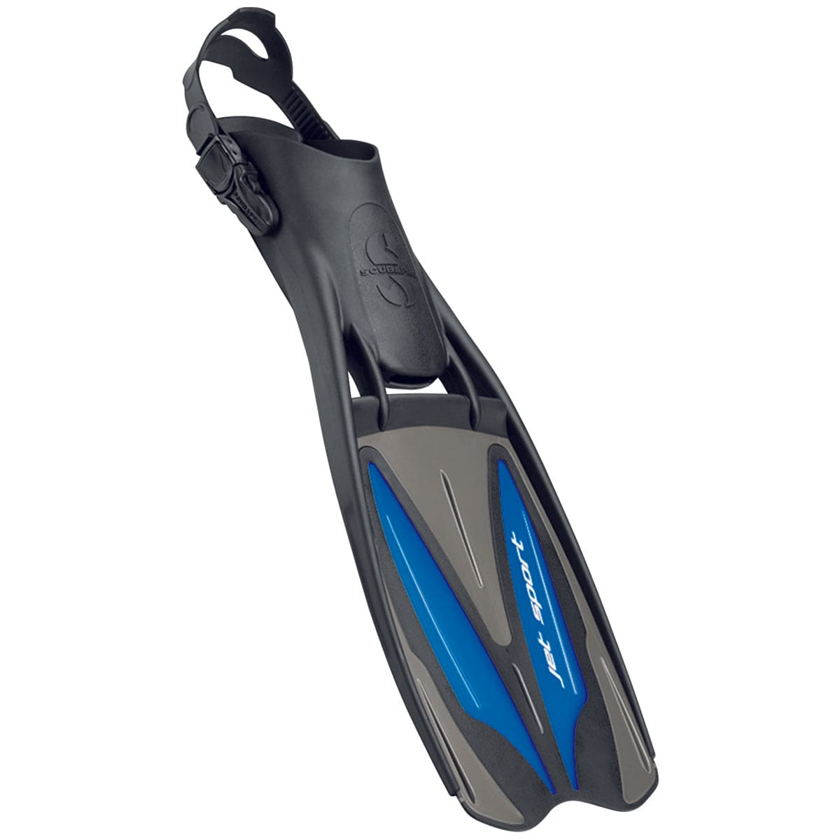 Scubapro Jet Sport Open Heel Diving Fin - Black/Gray/Blue - 2