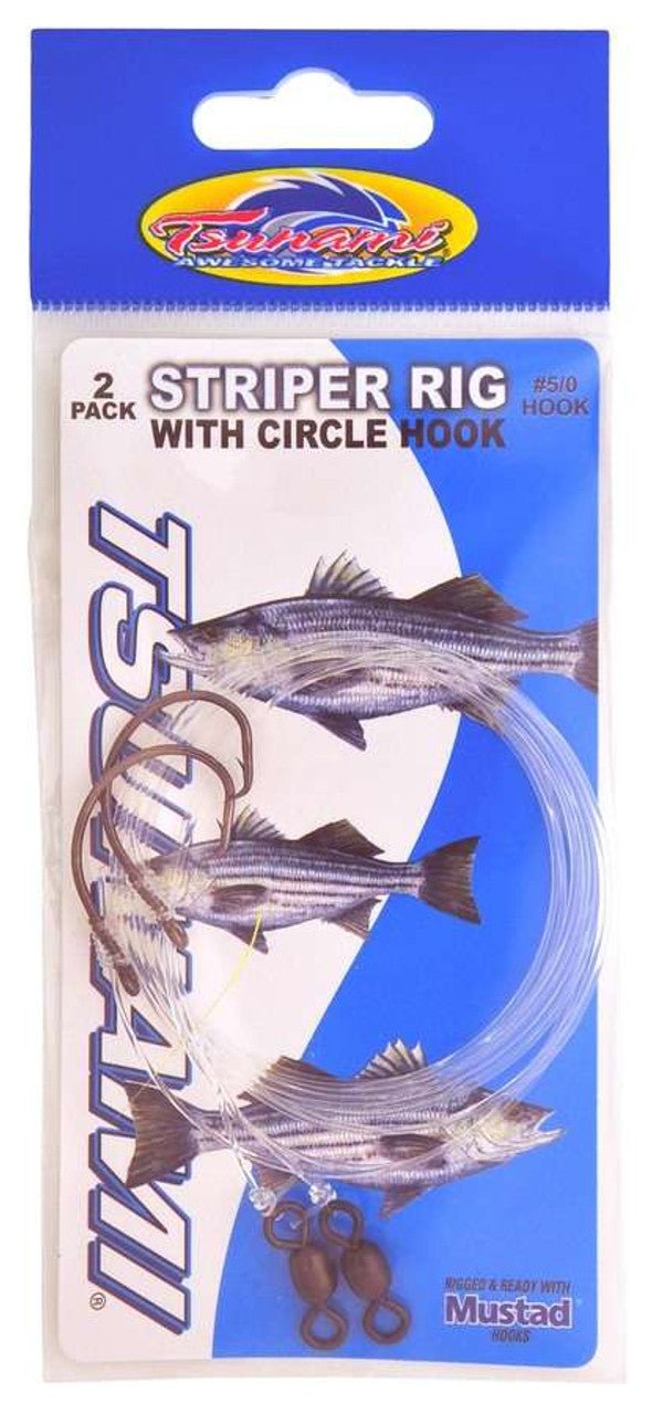 Tsunami Circle Hook Striper Rig - 2 Pack - 5/0 - 1