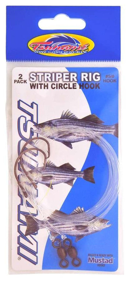 Tsunami Circle Hook Striper Rig - 2 Pack - 5/0 - 1