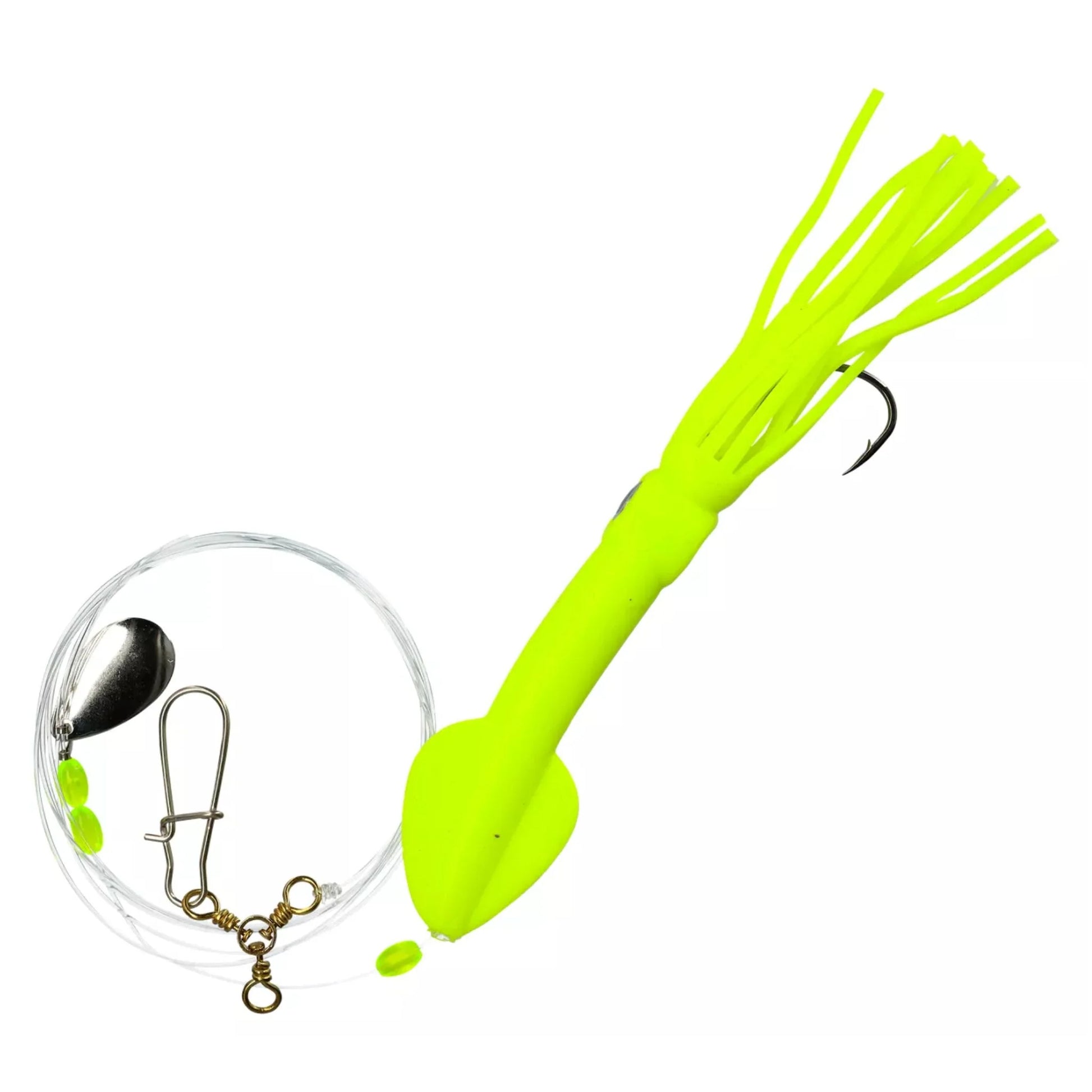 Tsunami Jumbo Fluke Rigs - Chartreuse - 2