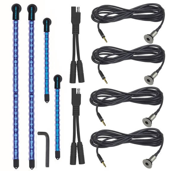 Yak-Power Complete LED light Kit (2pcs 20in and 2pcs 10in) - Blue - 1