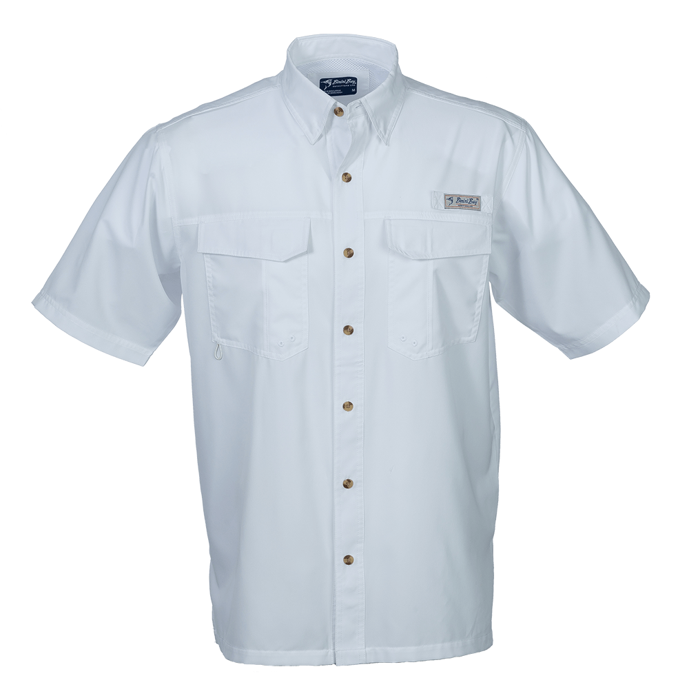 Bimini Bay Men's Short Sleeve White Flats - L - 8