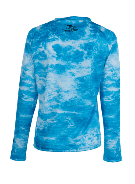 Bimini Bay Women's Undertow Camo Blue Long Sleeve - S - 6