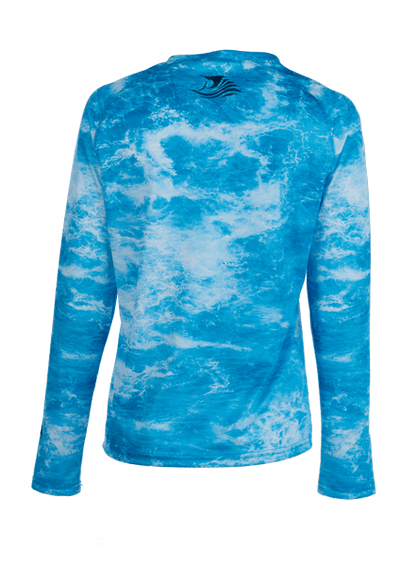 Bimini Bay Women's Undertow Camo Blue Long Sleeve - S - 6