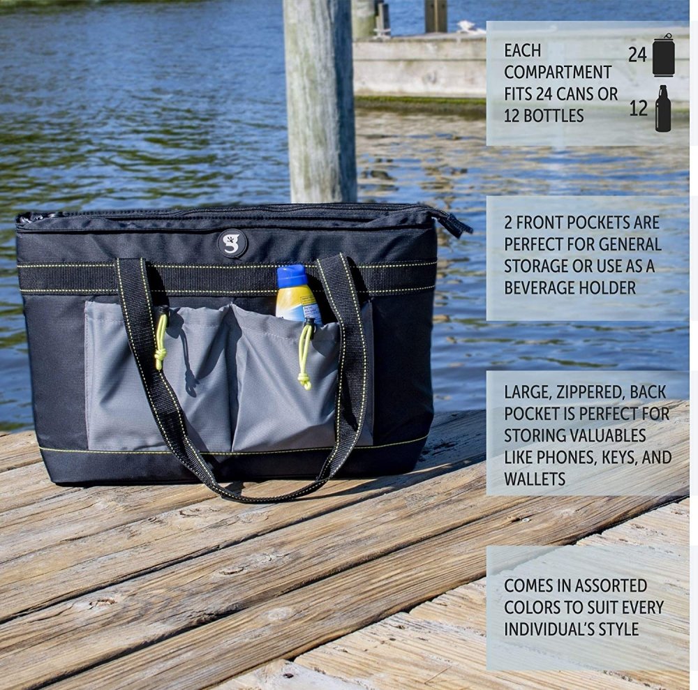 Gecko 2 Compartment Tote Cooler - Black - 5