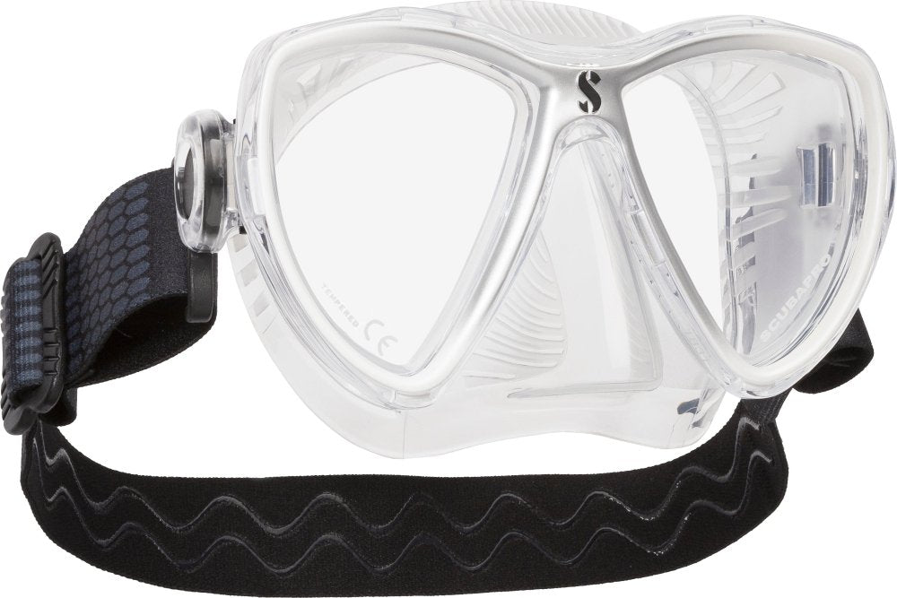 Scubapro Synergy Mini Mask w/ Comfort Strap Mask - White/Silver-Clear Skirt - 2