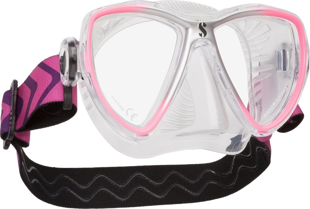 Scubapro Synergy Mini Mask w/ Comfort Strap Mask - Pink/Silver-Clear Skirt - 1