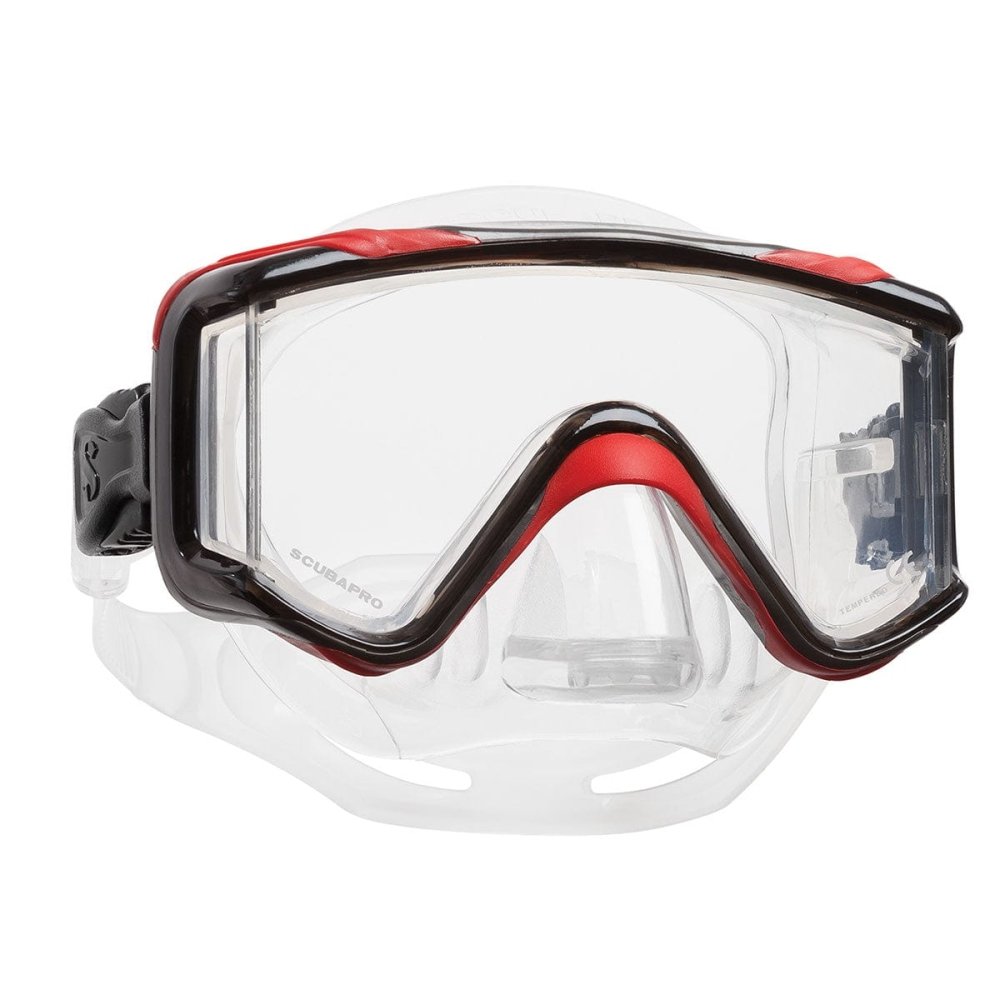 Scubapro Crystal VU Plus w/Purge Mask - Black/Red/Gray-Clear Skirt - 2