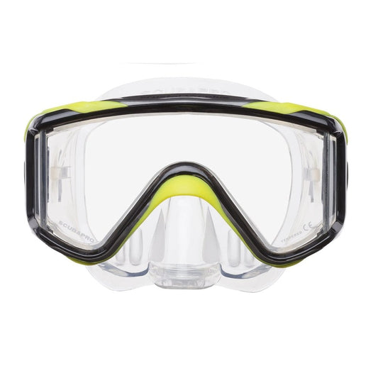 Scubapro Crystal VU Plus w/Purge Mask - Black/Yellow/Gray-Clear Skirt - 1