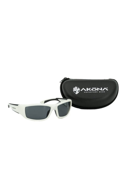 Akona Rhodes Polarized Sunglass White w Case - Akona AKONA Rhodes Polarized Sunglass White w Case - 1