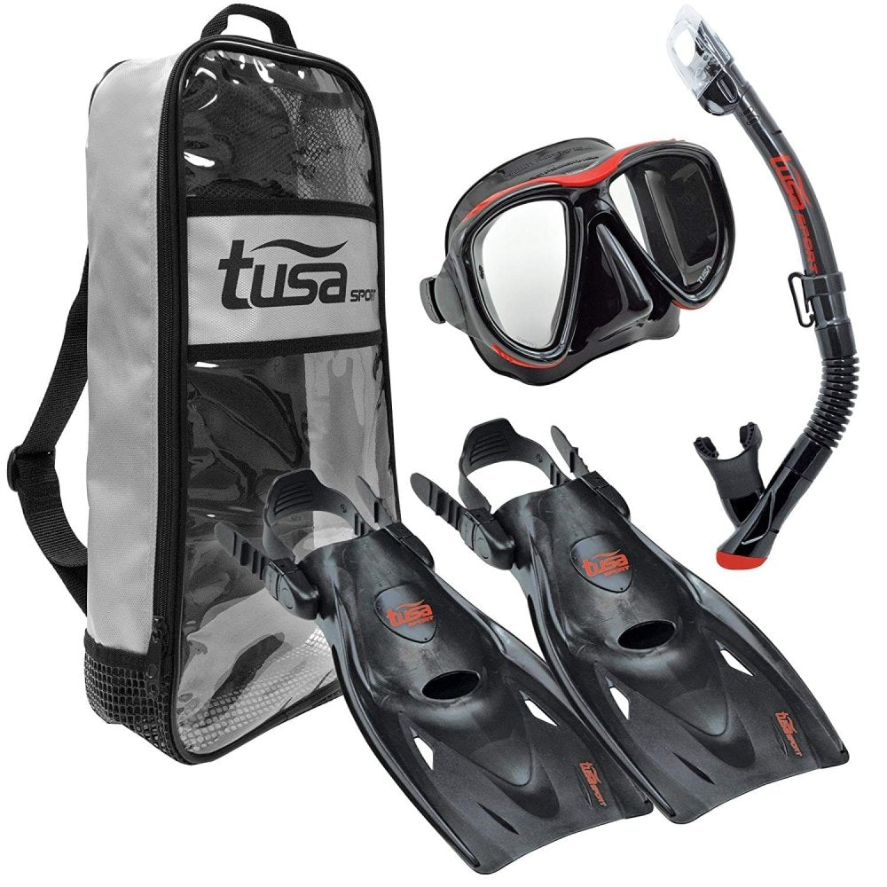 TUSA Sport Adult Powerview Travel Set - Black/Red - 4