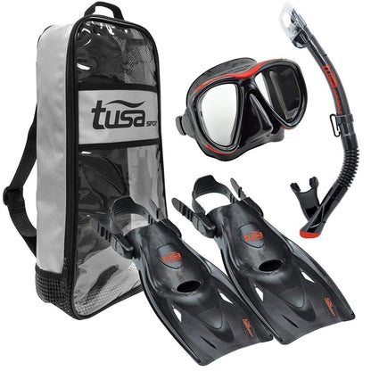 TUSA Sport Adult Powerview Travel Set - Black/Red - 3